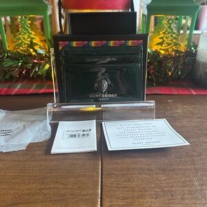 Kurt Geiger London Bond Dark Green Patent Leather Card Holder Women’s NWT